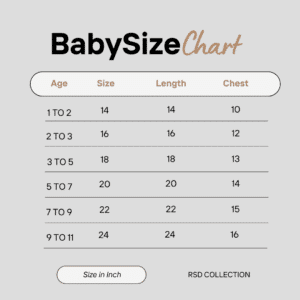 Baby T Shirt Size Chat in Pakistan