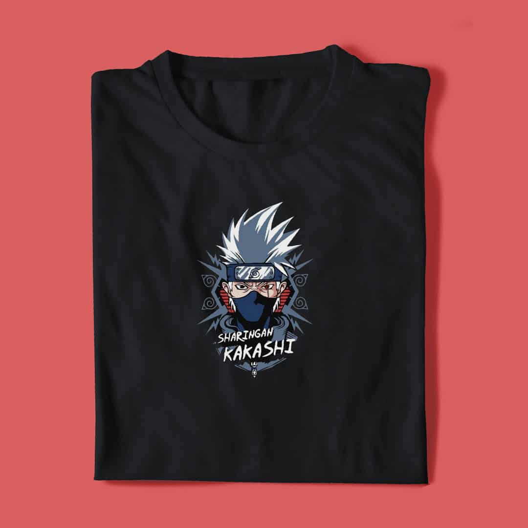 Kakashi Mask Black tshirt