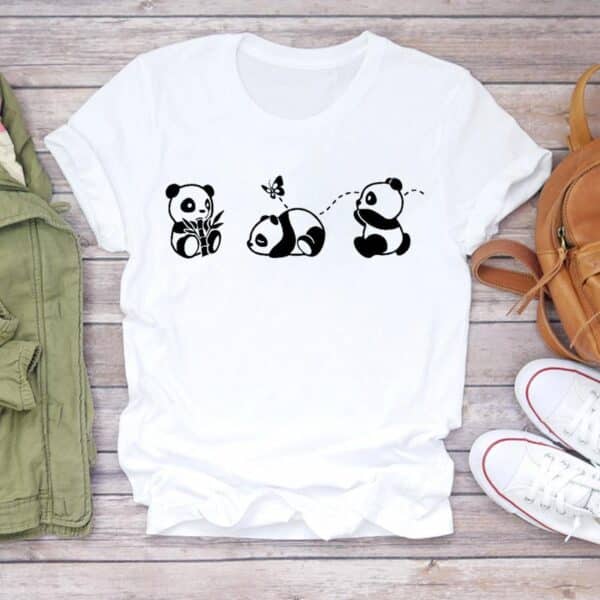 panda white t shirt