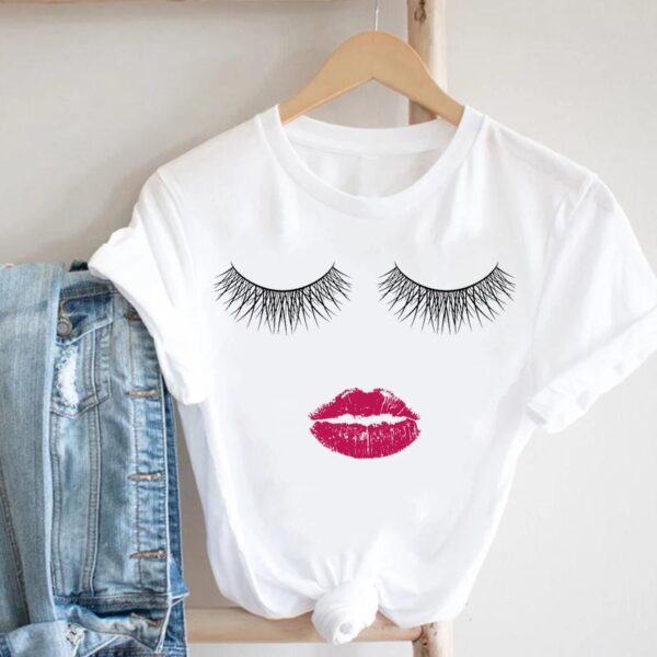 Eye Lashes Female T-shirt - Image 8