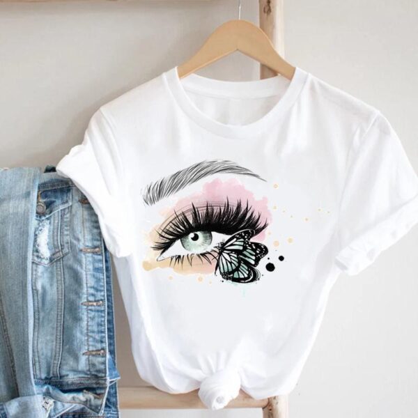 Eye Lashes Female T-shirt - Image 5