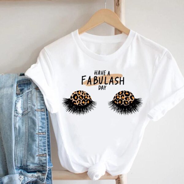 Eye Lashes Female T-shirt - Image 4