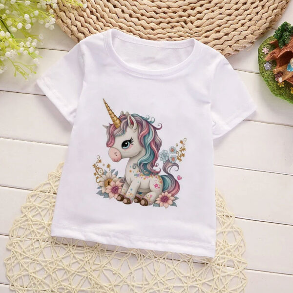 Unicorn Floral Cartoon Baby T-shirts - Image 5