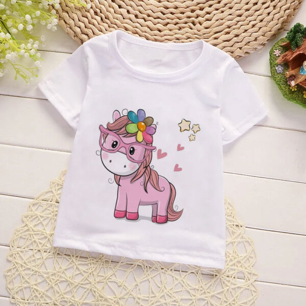 Unicorn Floral Cartoon Baby T-shirts - Image 3